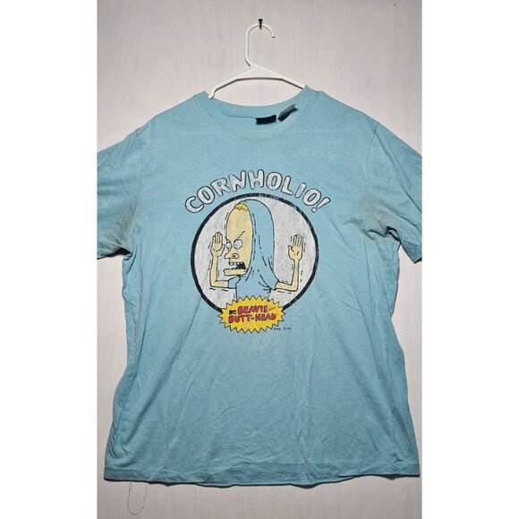 Beavis and Butt-Head Cornholio T-Shirt Men’s Medium Blue MTV Graphic Tee - Picture 1 of 3